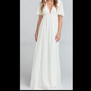 Show Me Your MuMu Faye Flutter Maxi Dress ivory